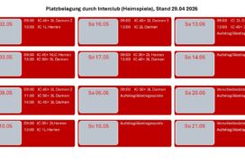 Start Interclubsaison am 2. Mai